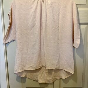 Cream 3/4 Sleeve High Low Blouse